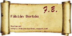 Fábián Borbás névjegykártya